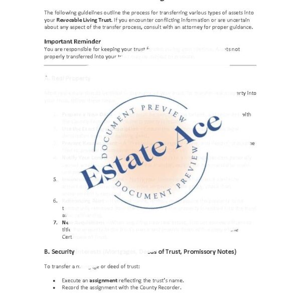 Trust Funding Instructions